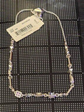 Kendra Scott Lilo Bracelet Silver Tone Geometric Link Adjustable